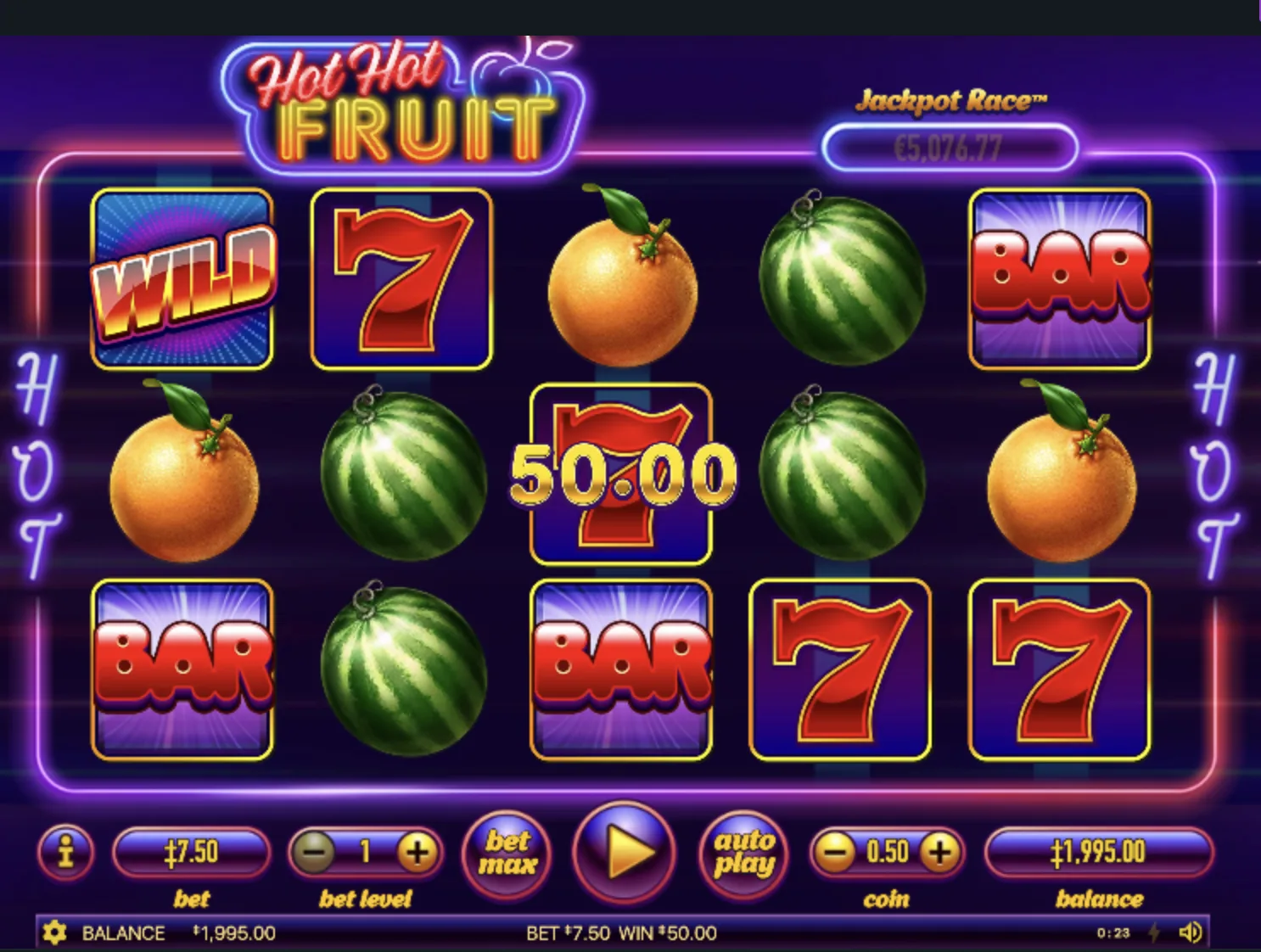 Hot Hot Fruit Wild symbol on reel 1